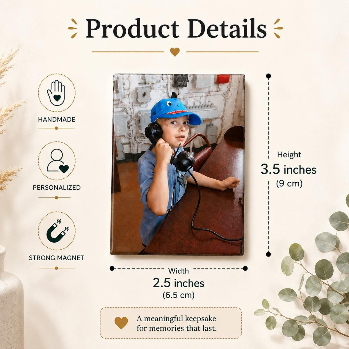 Personalized Photo Magnet, Custom Fridge Magnet with Your Picture, Handmade Photo Gift, Family Keepsake, Anniversary Gift, Custom Magnet - product photo 2