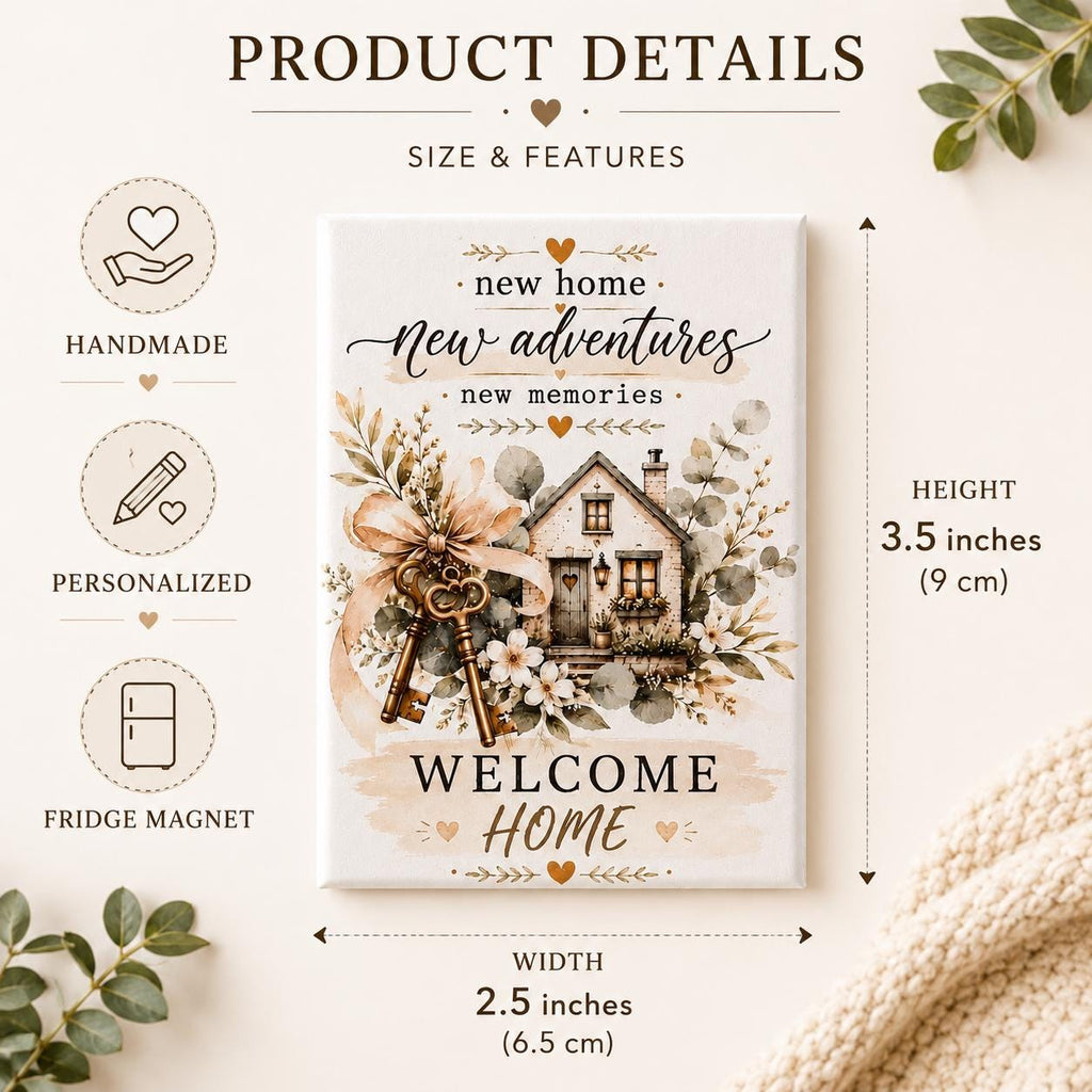 New Home Magnet, Housewarming Gift, New Home Gift, Fridge Magnet, Wooden Magnet, First Home Gift, New House Keepsake, Realtor Closing Gift - product photo 2