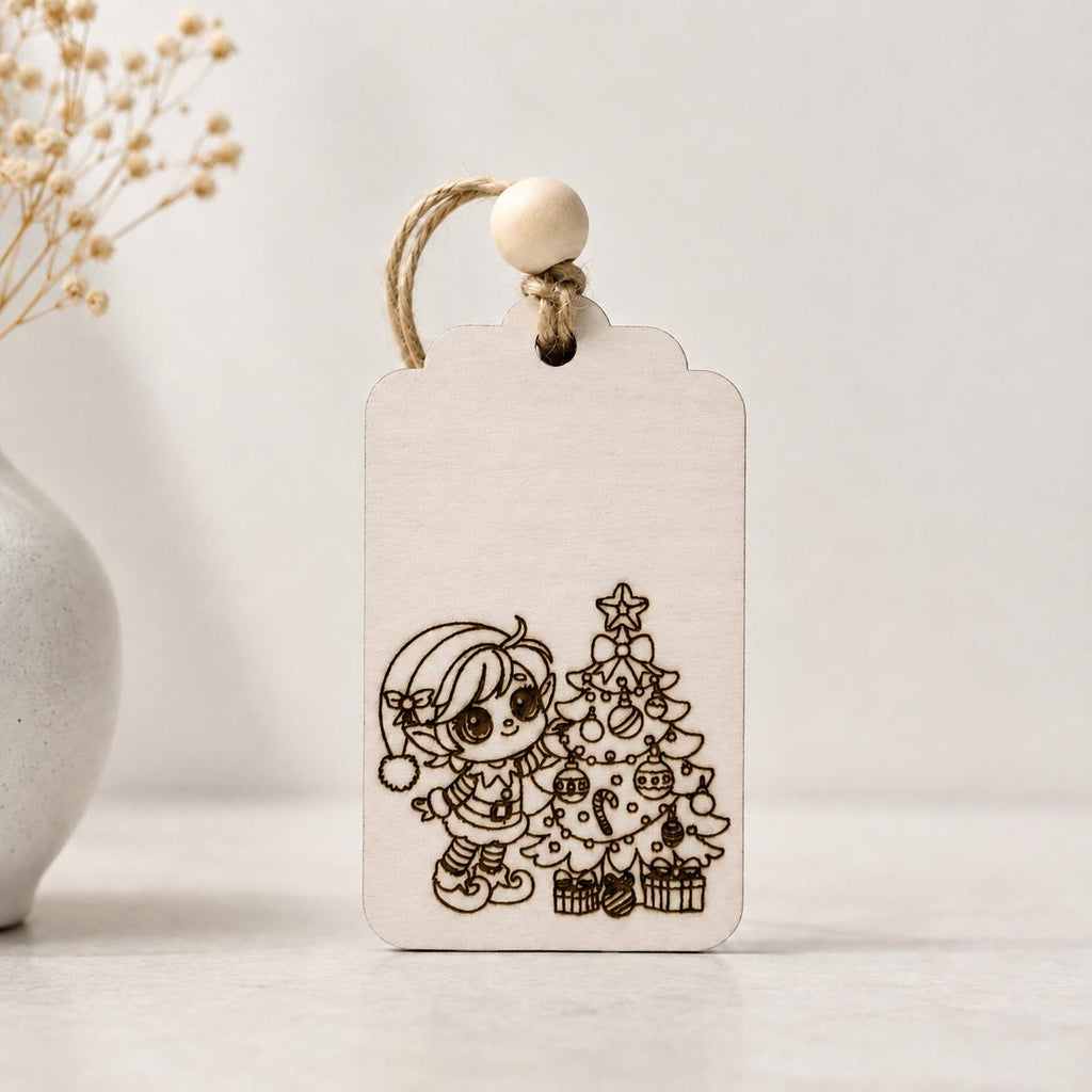 Personalized Wooden Christmas Gift Tag | Custom Name Engraved | Laser Engraved Name Tags | Stocking Tags Holiday Decor | Christmas Keepsake - product photo 8