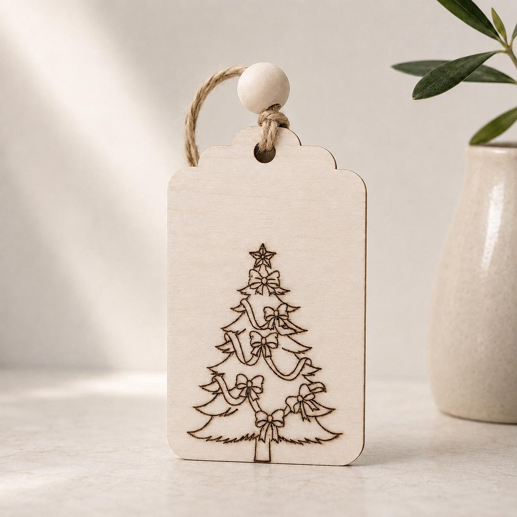 Personalized Wooden Christmas Gift Tag | Custom Name Engraved | Laser Engraved Name Tags | Stocking Tags Holiday Decor | Christmas Keepsake - product photo 4