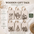 Personalized Wooden Christmas Gift Tag | Custom Name Engraved | Laser Engraved Name Tags | Stocking Tags Holiday Decor | Christmas Keepsake