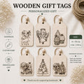 Personalized Wooden Christmas Gift Tag | Custom Name Engraved | Laser Engraved Name Tags | Stocking Tags Holiday Decor | Christmas Keepsake