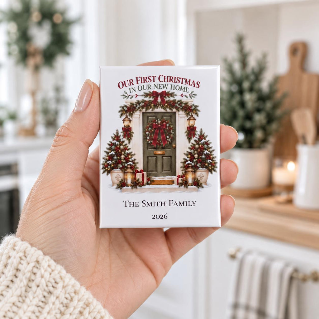 Personalized First Christmas In Our New Home Magnet, Custom Family Name Fridge Magnet, New Home Gift, Housewarming Keepsake - product photo 6