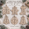 Wooden Christmas Home Blessing Ornament, Engraved Family Blessing Tree Decoration, Rustic Farmhouse Christmas Gift, Housewarming Present