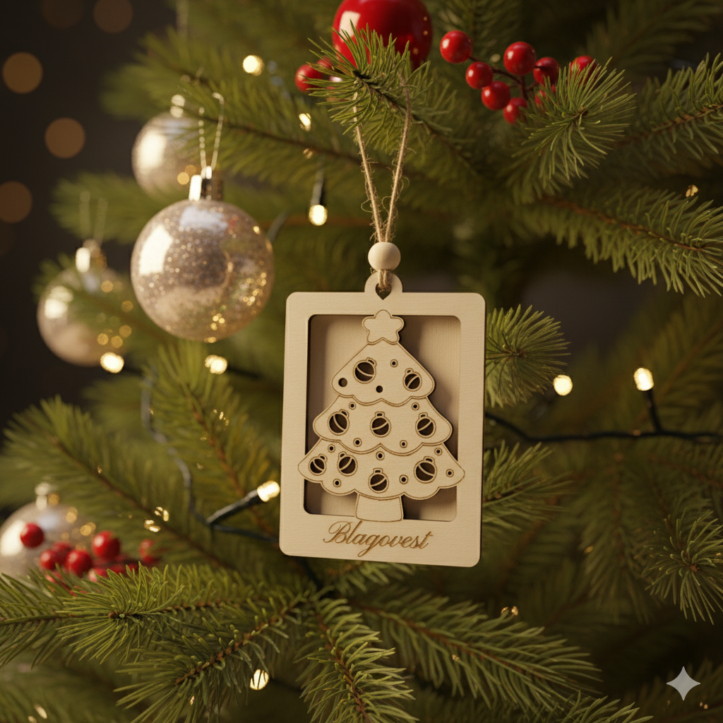 Personalized Wooden Christmas Money Holder Ornament